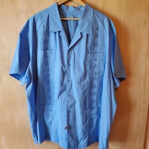King Size KS island Guayabera cuban mexico spain shirt size 4xl